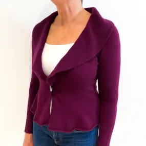 Mulberry Purple Collared Cashmere Cardigan Medium