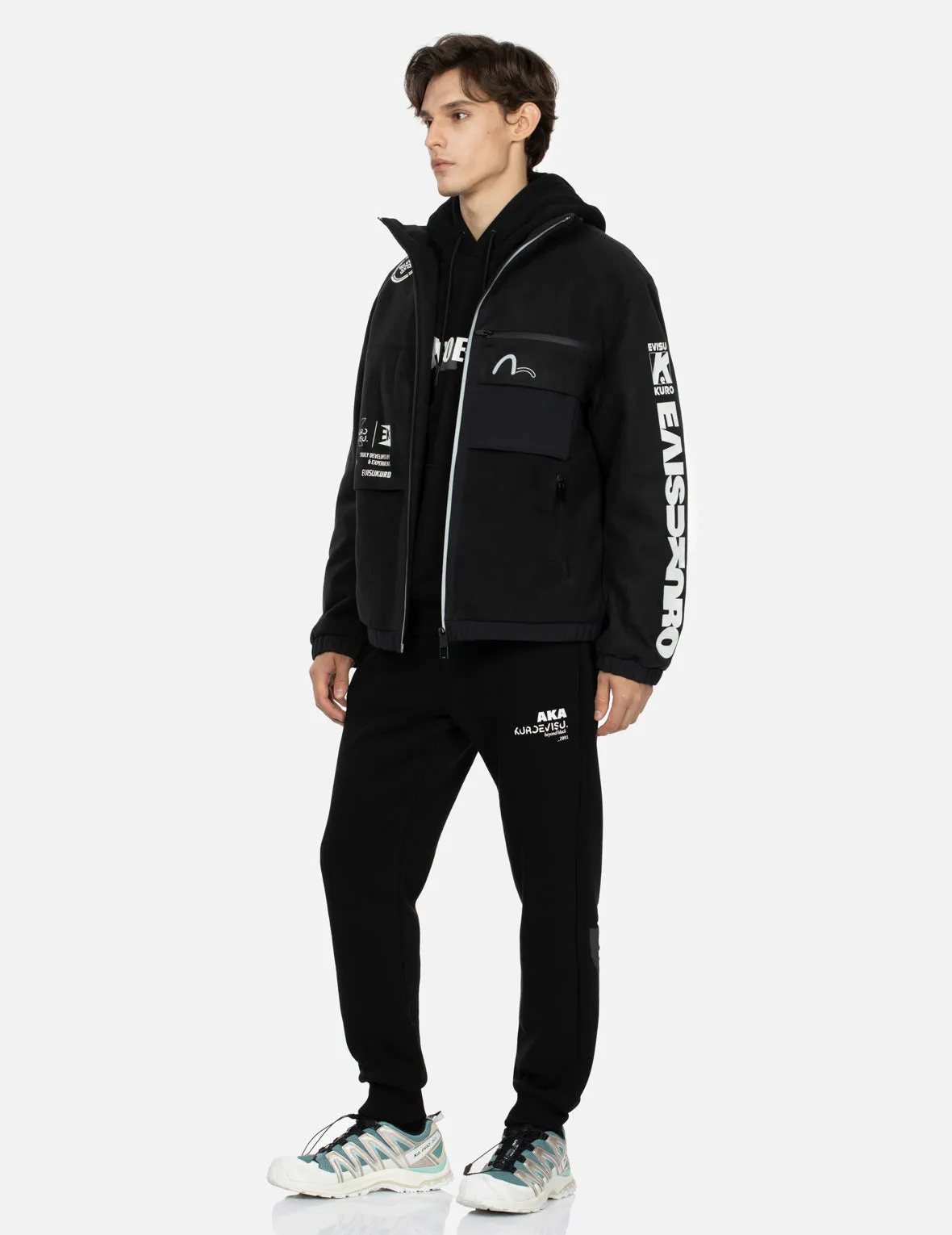 Multiple Branding Elements Print Slim Fit Sweatpants