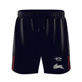 NRL 2024 Training Shorts - South Sydney Rabbitohs - Black - Youth - Kids