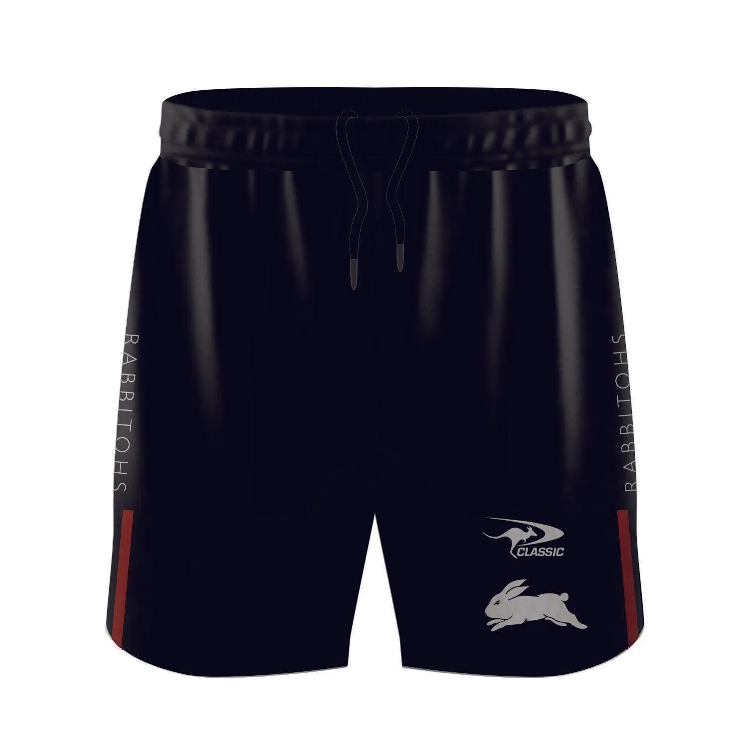 NRL 2024 Training Shorts - South Sydney Rabbitohs - Black - Youth - Kids
