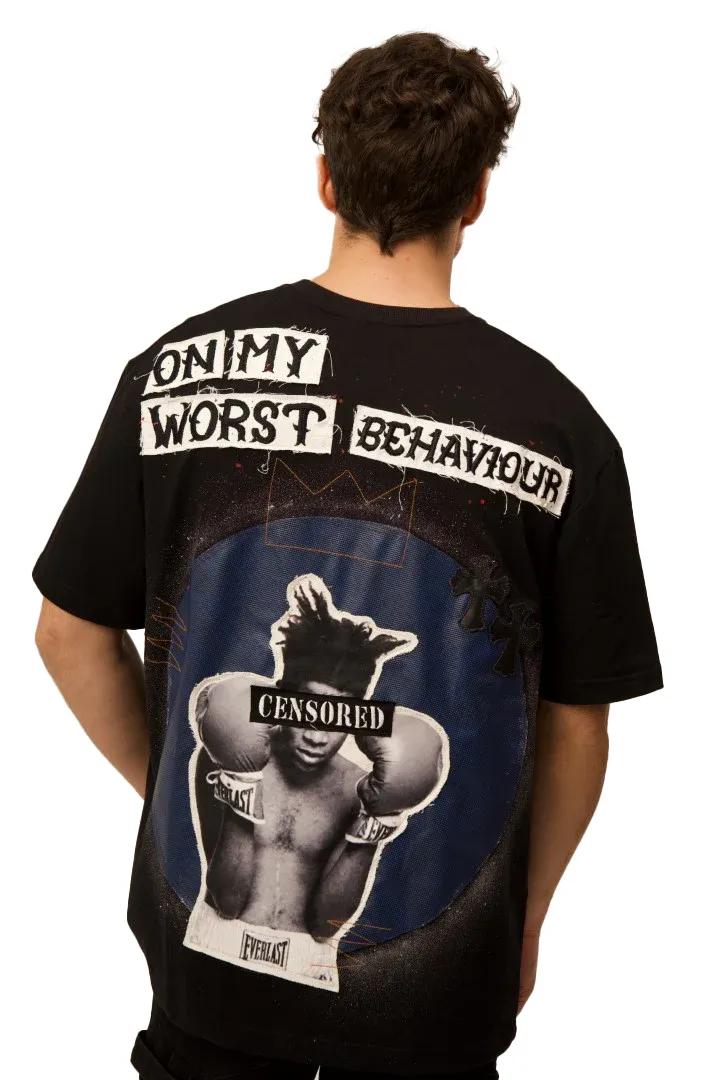 ON MY WORST BEHAVIOUR - A BASQUIAT TRIBUTE OFF WHITE VALKYRE TSHIRT
