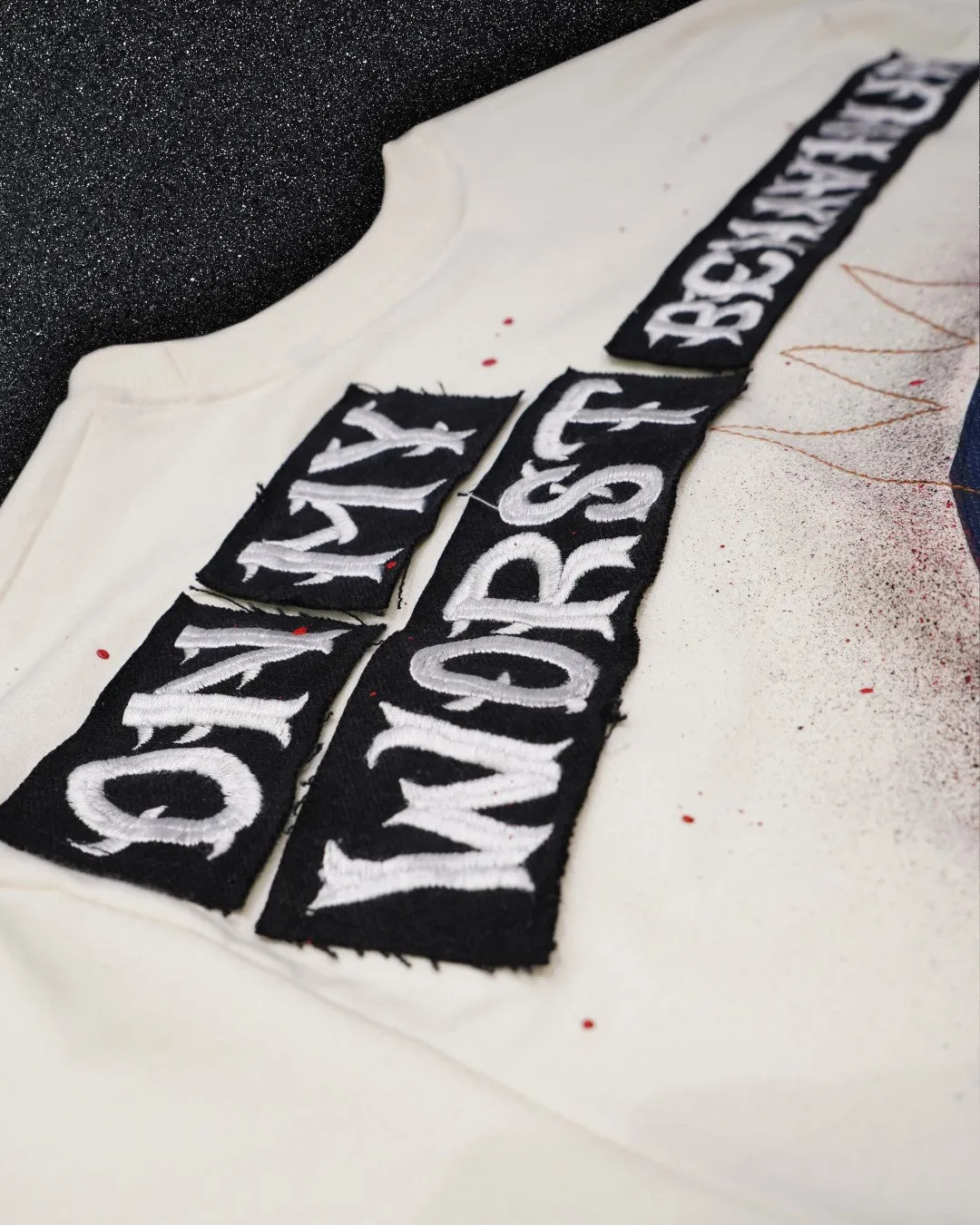 ON MY WORST BEHAVIOUR - A BASQUIAT TRIBUTE OFF WHITE VALKYRE TSHIRT