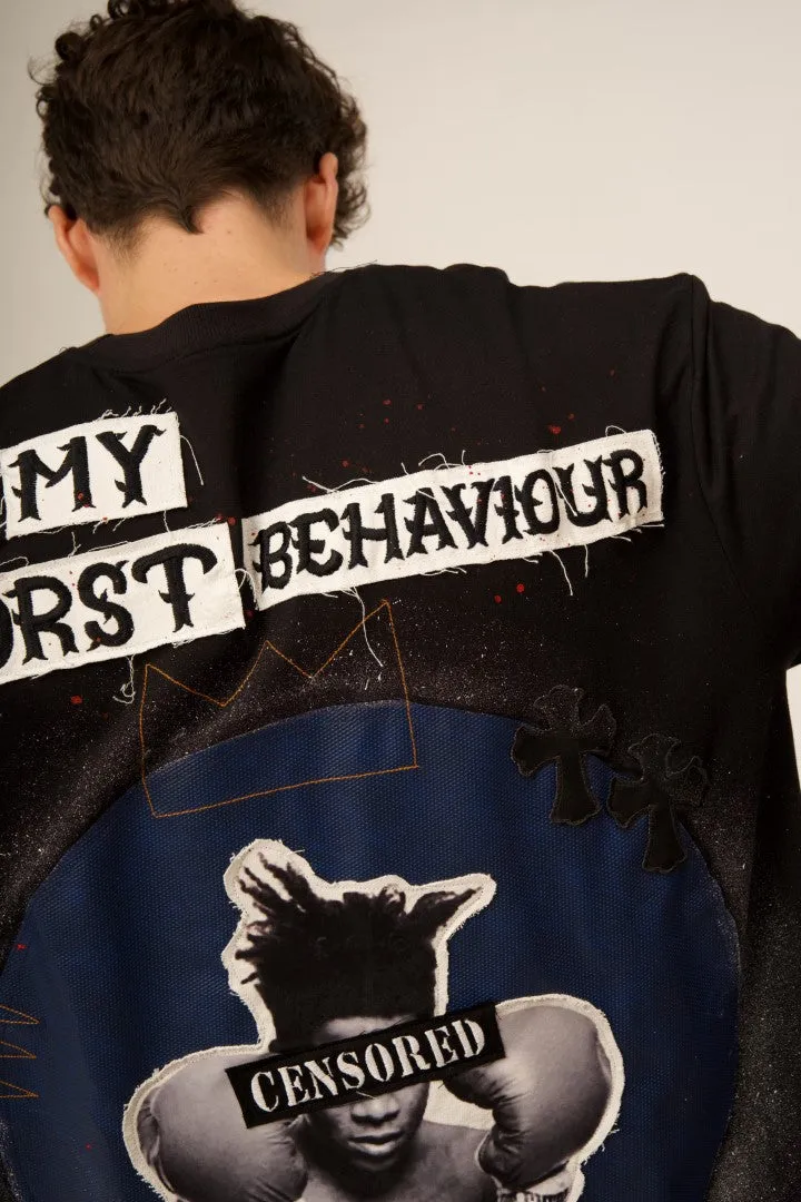 ON MY WORST BEHAVIOUR - A BASQUIAT TRIBUTE OFF WHITE VALKYRE TSHIRT