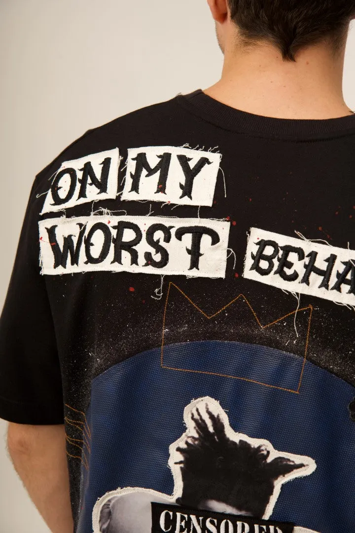 ON MY WORST BEHAVIOUR - A BASQUIAT TRIBUTE OFF WHITE VALKYRE TSHIRT