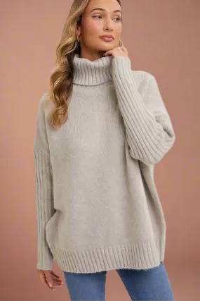 Oversized Turtle Neck Sweater Oat