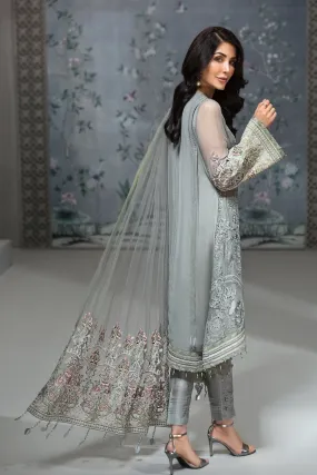 Pakistani Chiffon Party Wear in Grey Color #J4345