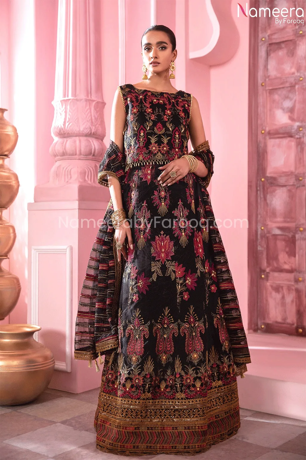 Pakistani Designer Black Lehenga with Choli #PR199