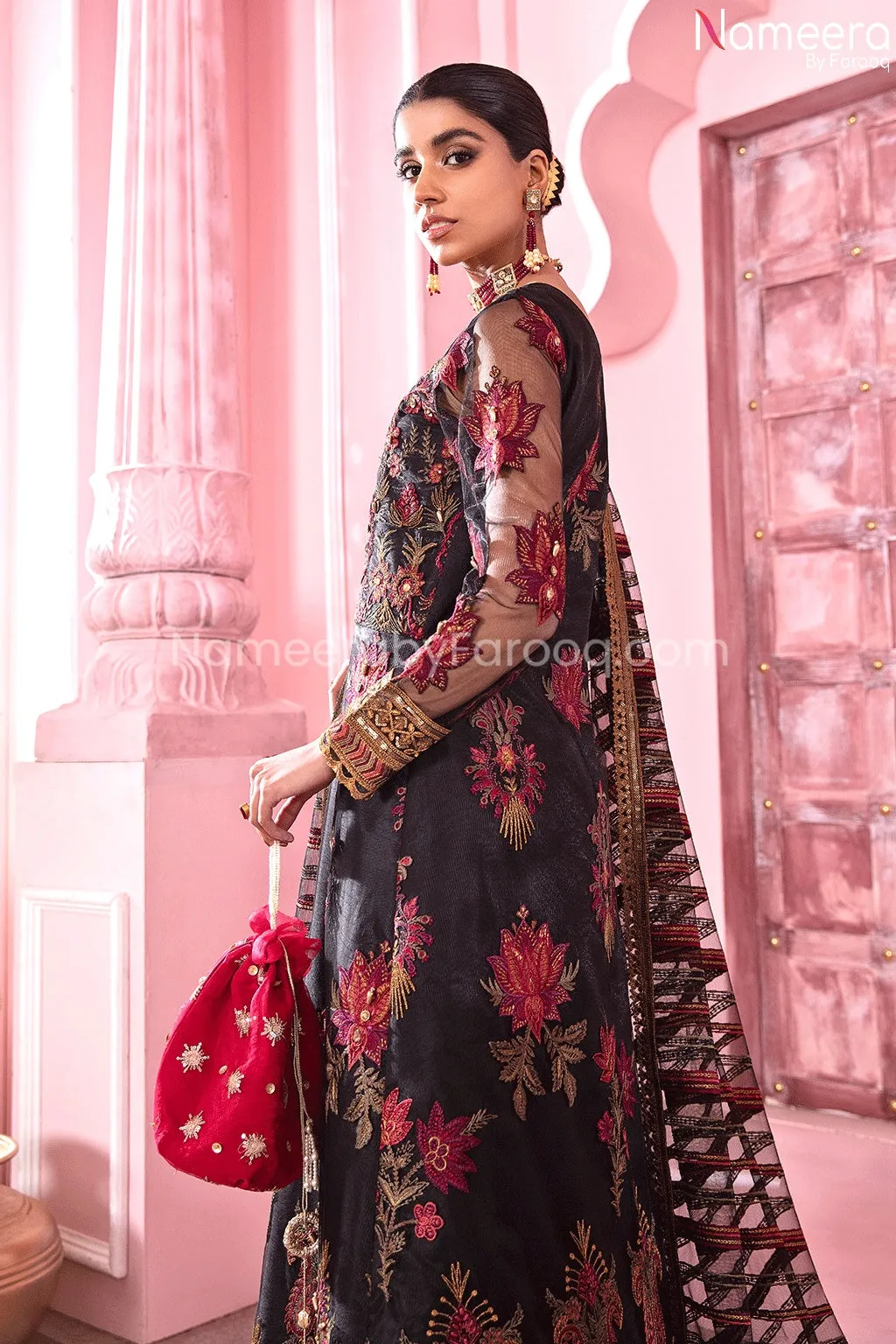 Pakistani Designer Black Lehenga with Choli #PR199
