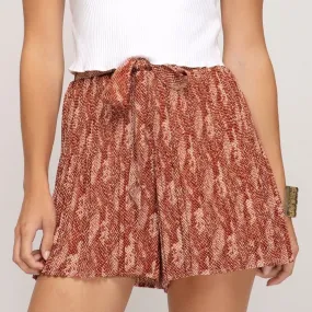 Pleated Shorts - Rose Brick [S-L] Final Sale