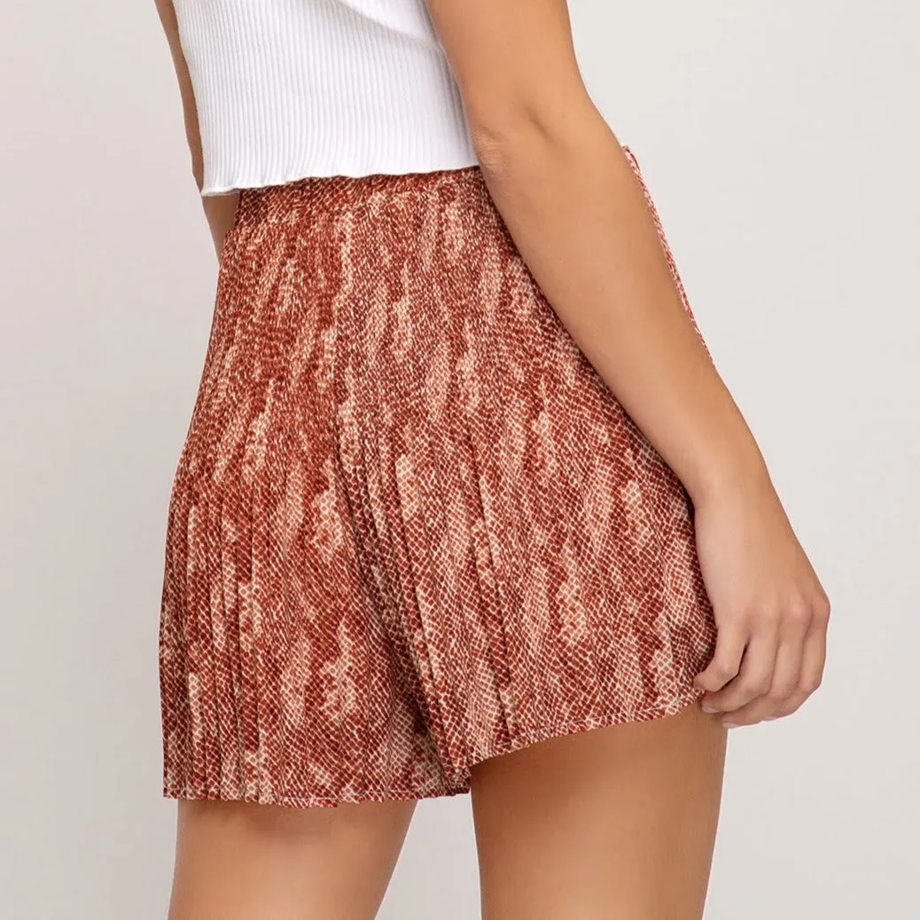 Pleated Shorts - Rose Brick [S-L] Final Sale