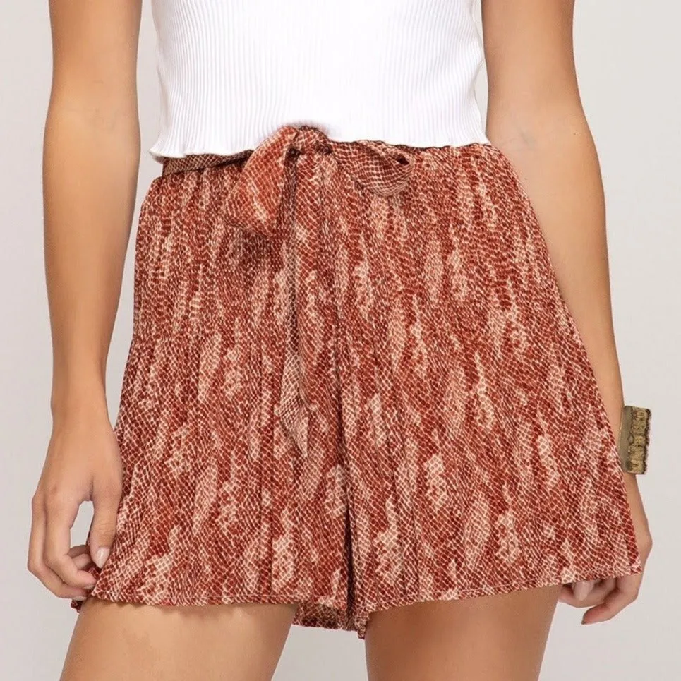 Pleated Shorts - Rose Brick [S-L] Final Sale