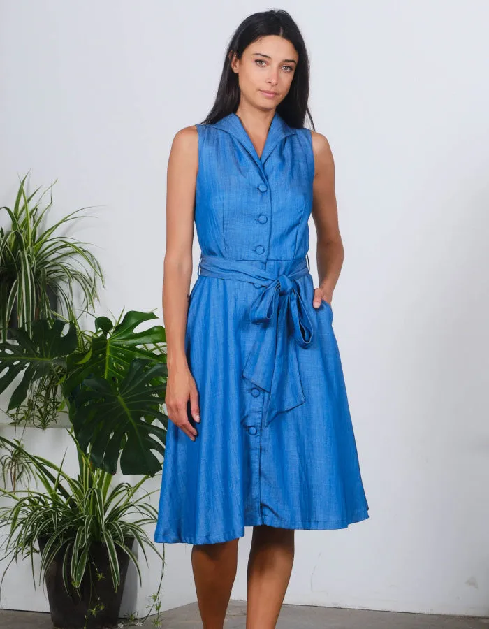 Pretty Vacant Kimbery Dress in Chambray