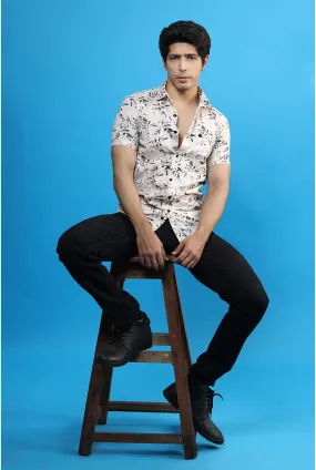  Printed Long Sleeve Shirt with Tattoo Design