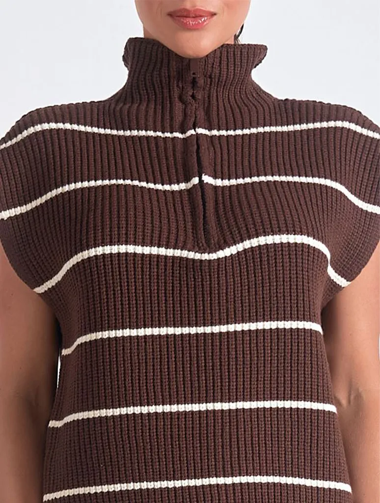 Pullover Sleeveless 1/4 Zip Sweater