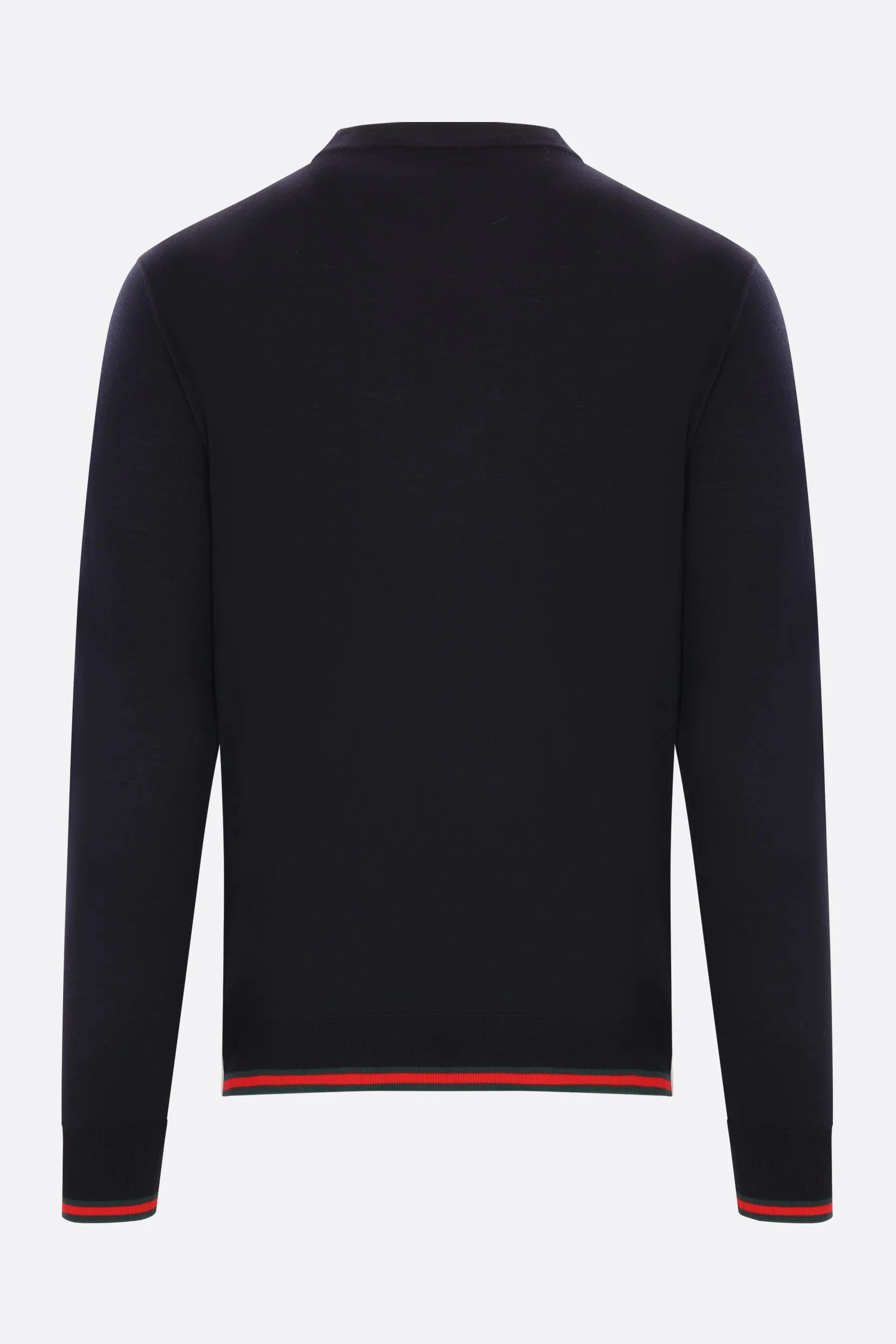 Ribbed Web Pattern Wool Sweater