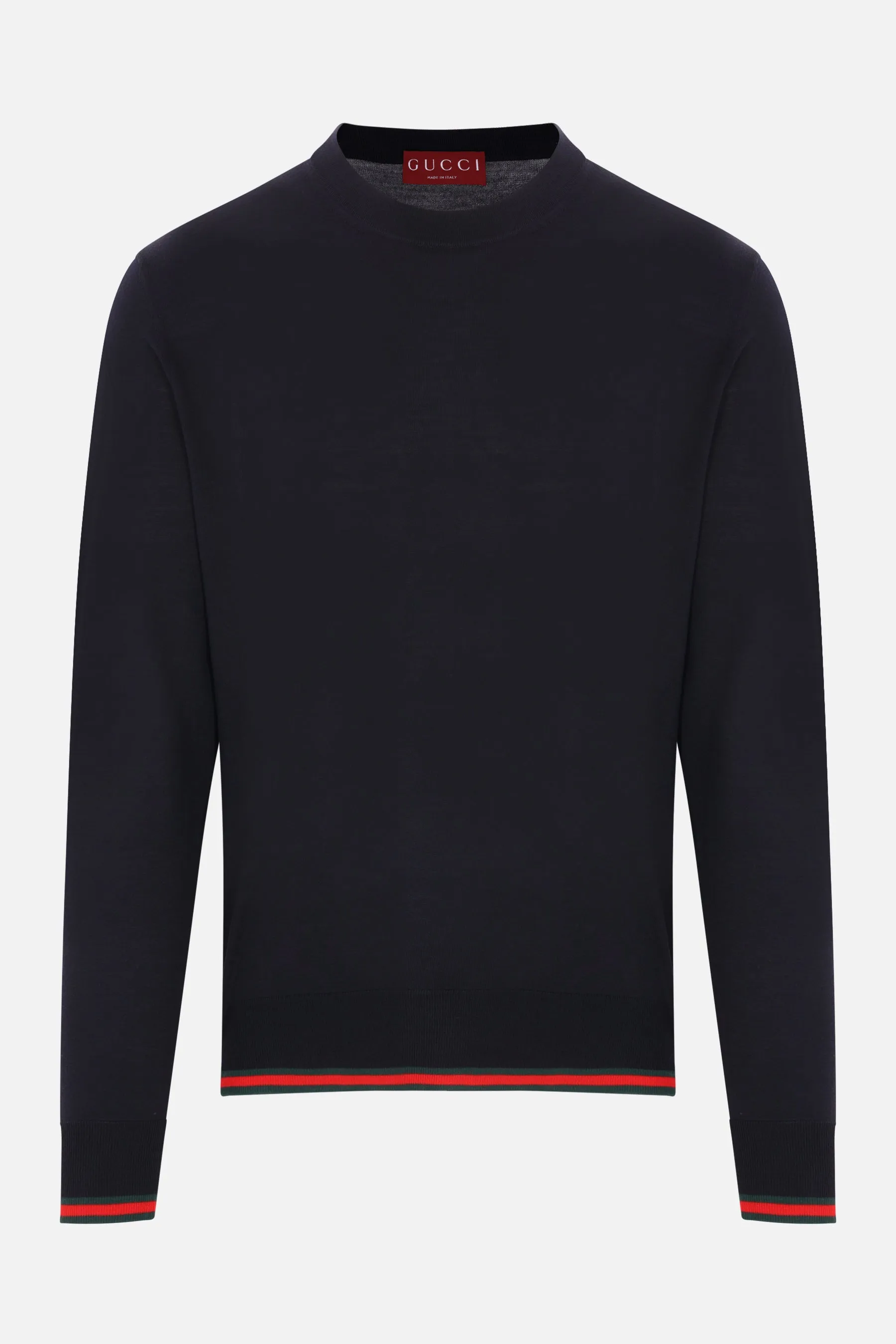 Ribbed Web Pattern Wool Sweater