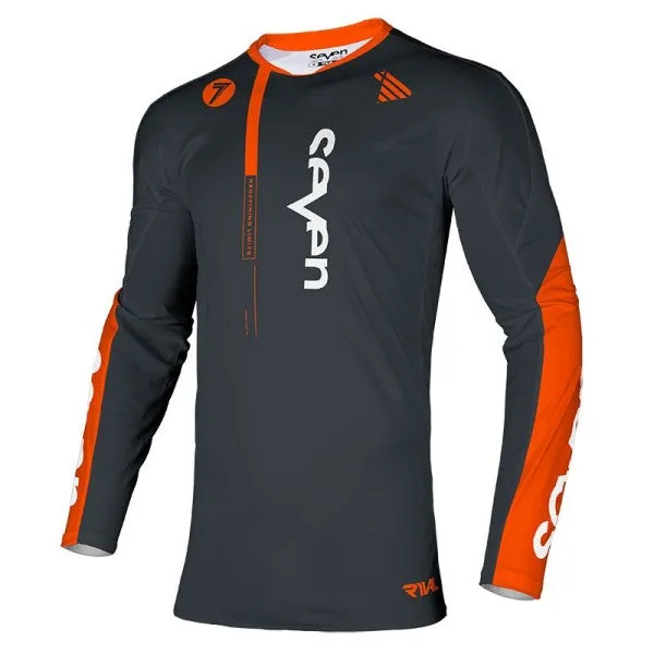 Seven MX 23.1 Rival Rift Motocross Jersey (Grey/Orange, Size:S)