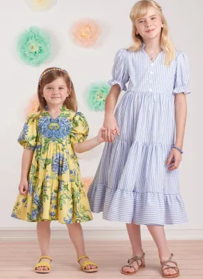 Simplicity Sewing Pattern 9900 Girls' Dress with Sleeve and Length Variations