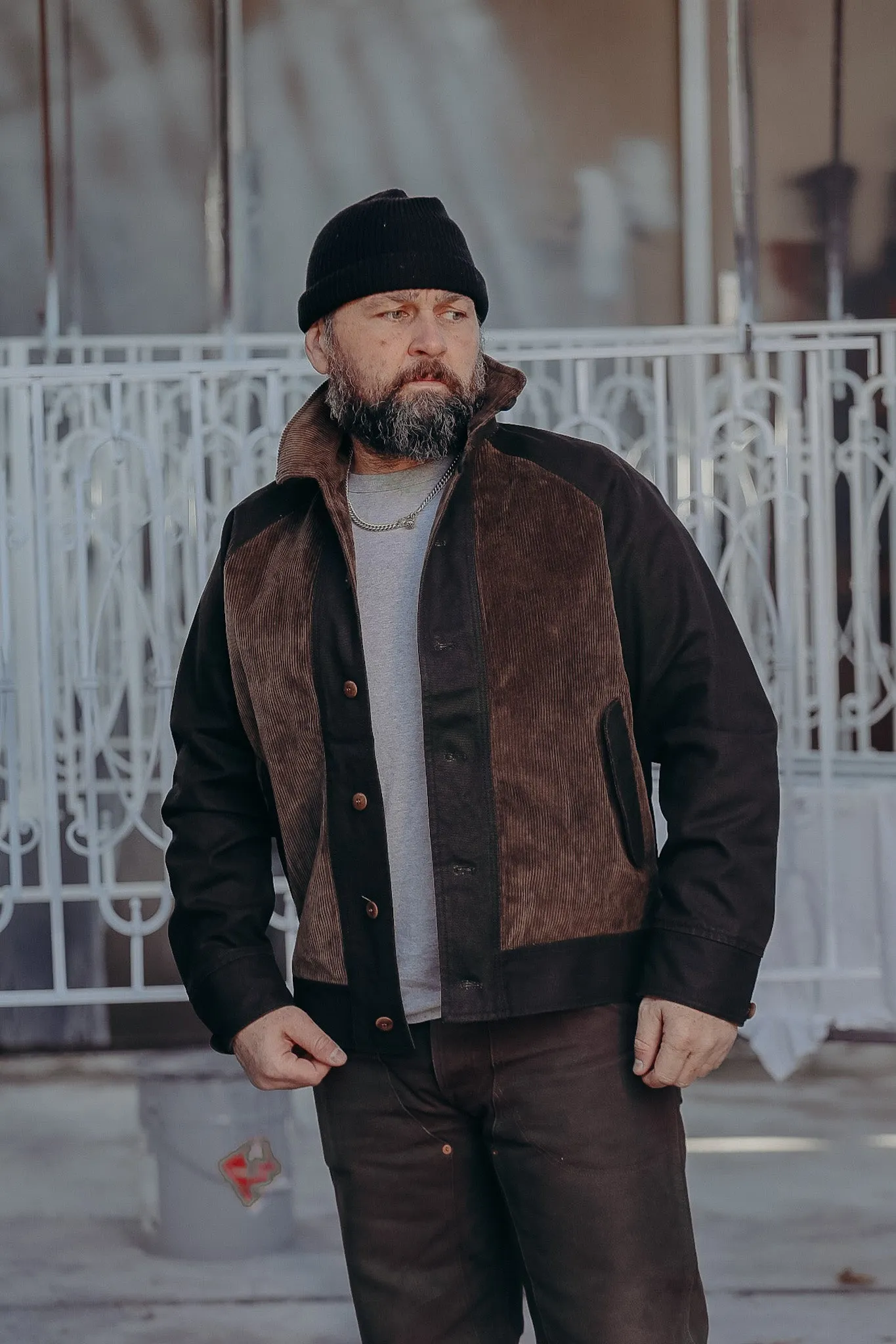 SJGJ24 BLACK COATED DUCK GRIZZLY JACKET (SJGJ24 )