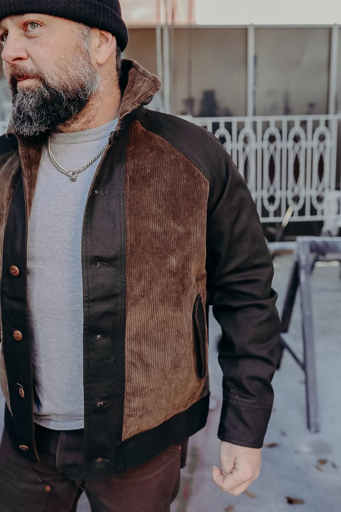 SJGJ24 BLACK COATED DUCK GRIZZLY JACKET (SJGJ24 )