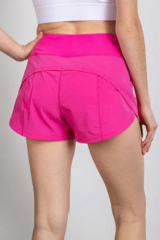 SONIC PINK STRETCH WOVEN 2 IN 1 ACTIVE SHORTS