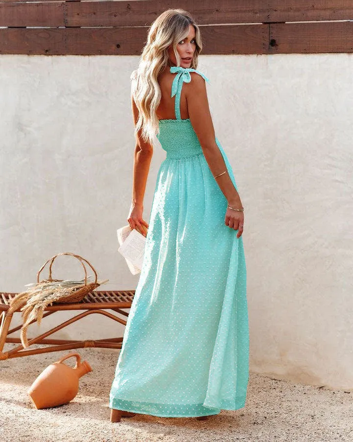 Spaghetti Strap Chiffon Maxi Vacation Dress