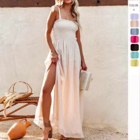 Spaghetti Strap Chiffon Maxi Vacation Dress