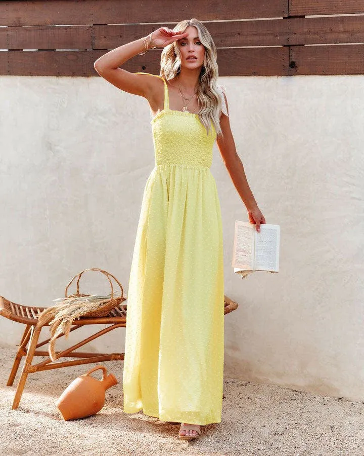 Spaghetti Strap Chiffon Maxi Vacation Dress