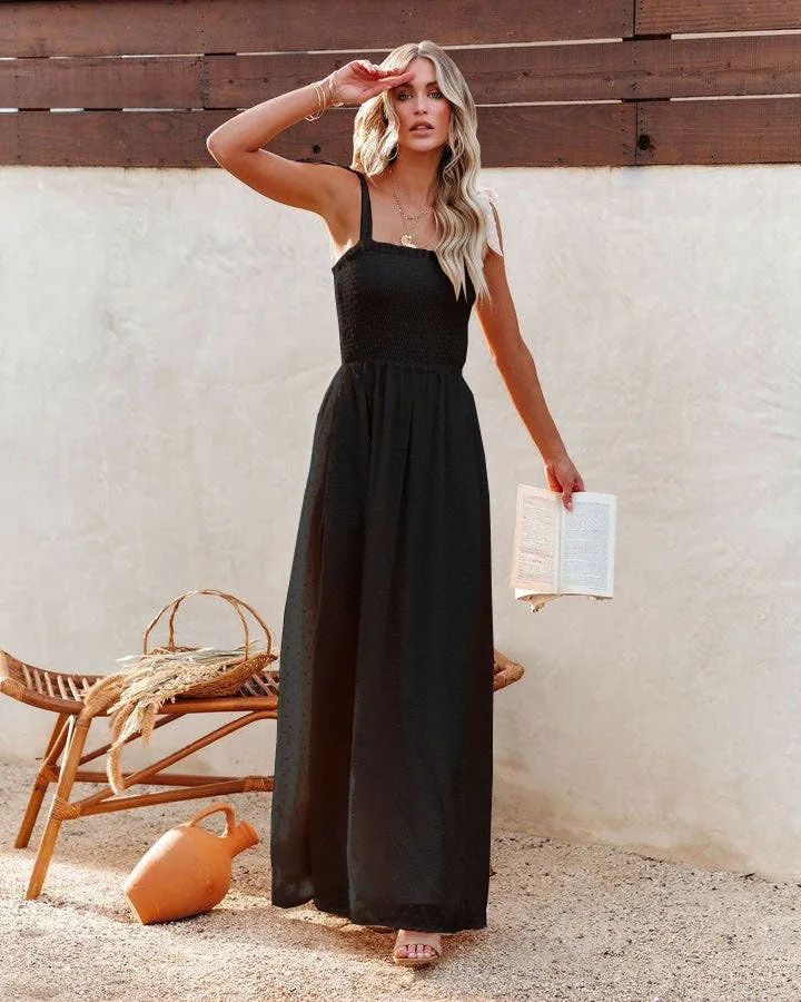 Spaghetti Strap Chiffon Maxi Vacation Dress
