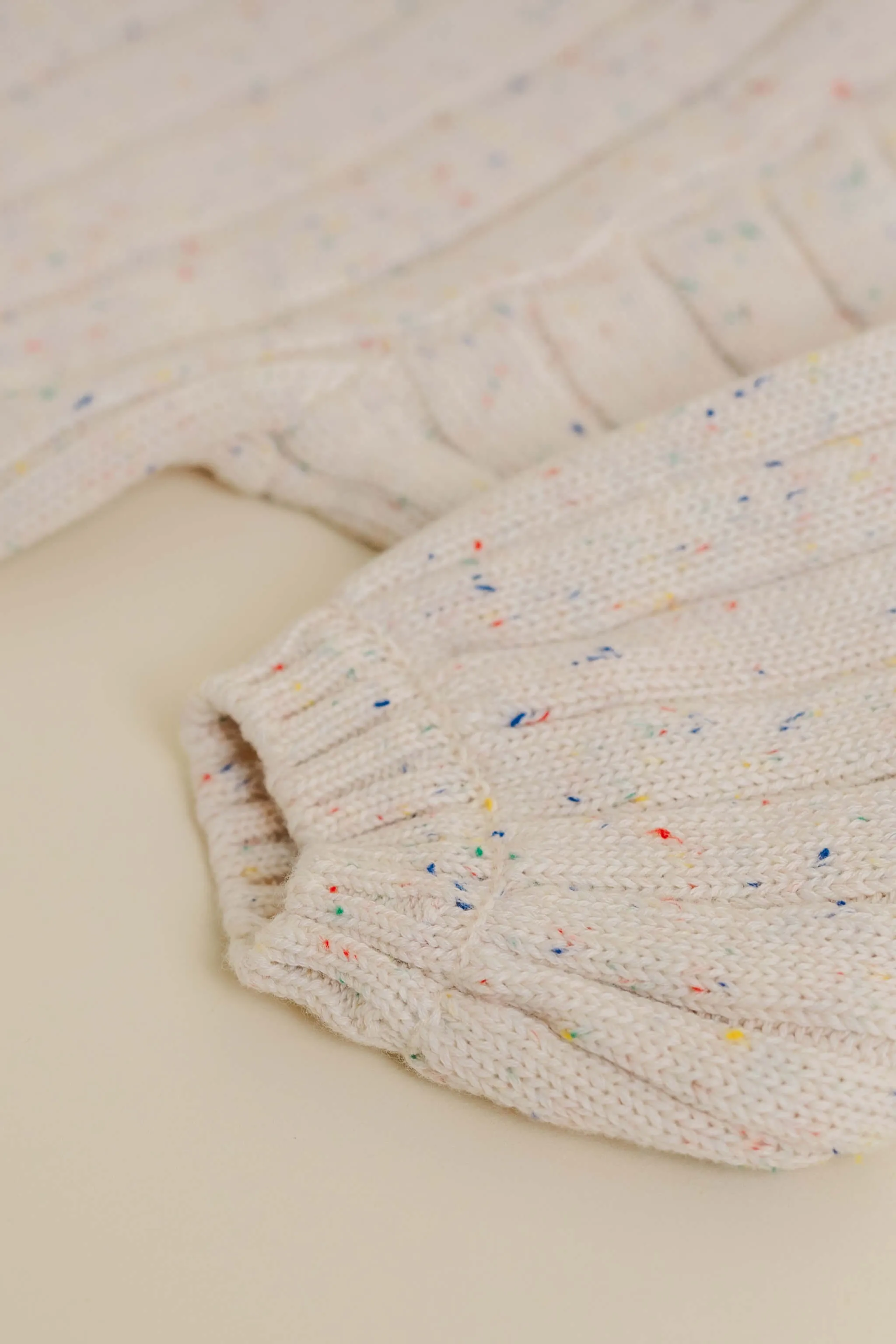 Sprinkle Knit Wide Ribbed Sweater - Oat