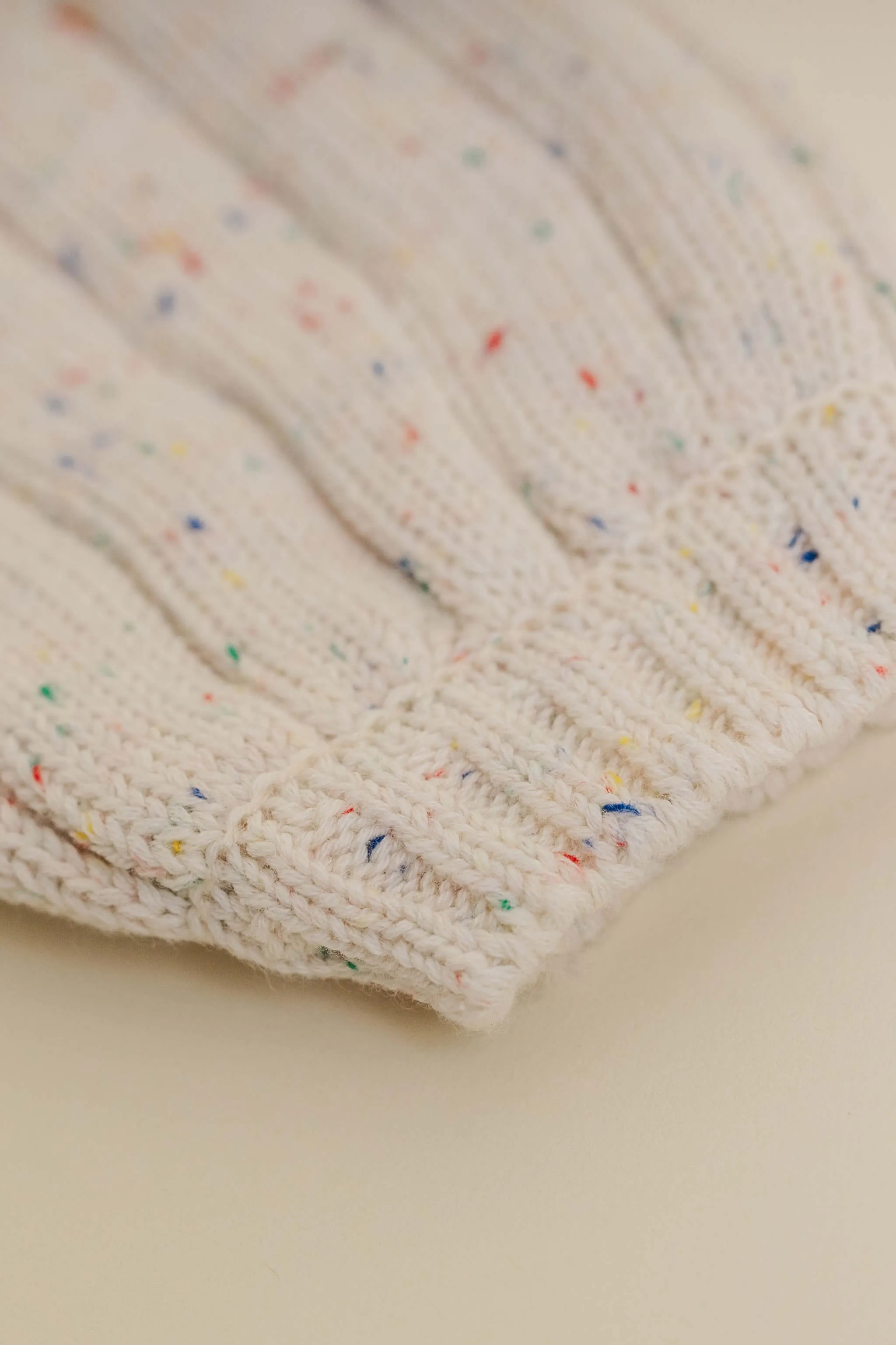 Sprinkle Knit Wide Ribbed Sweater - Oat