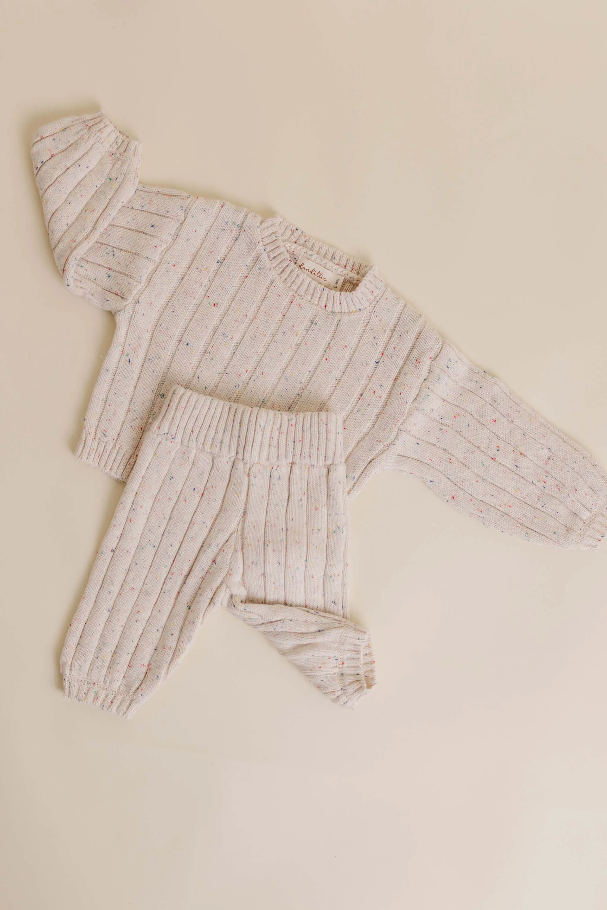 Sprinkle Knit Wide Ribbed Sweater - Oat