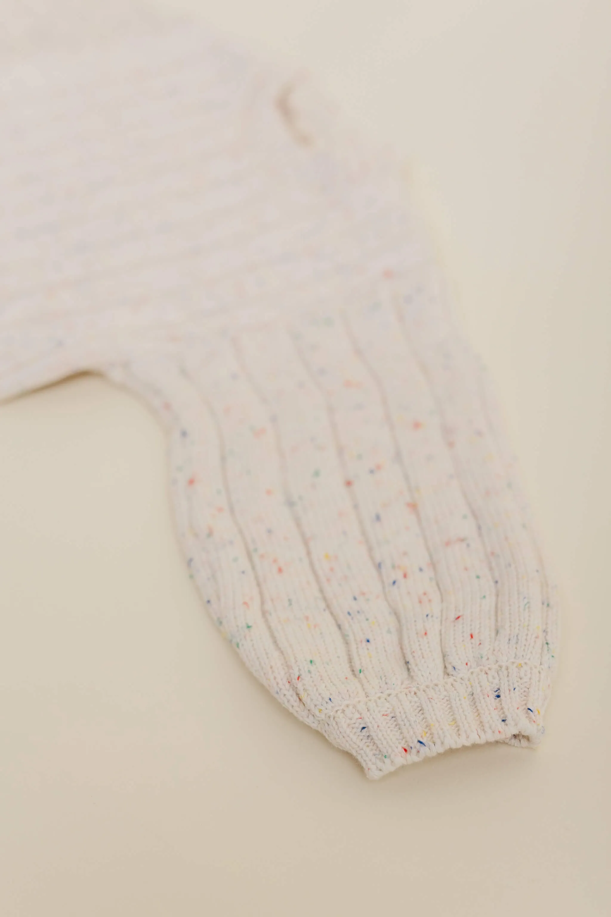 Sprinkle Knit Wide Ribbed Sweater - Oat