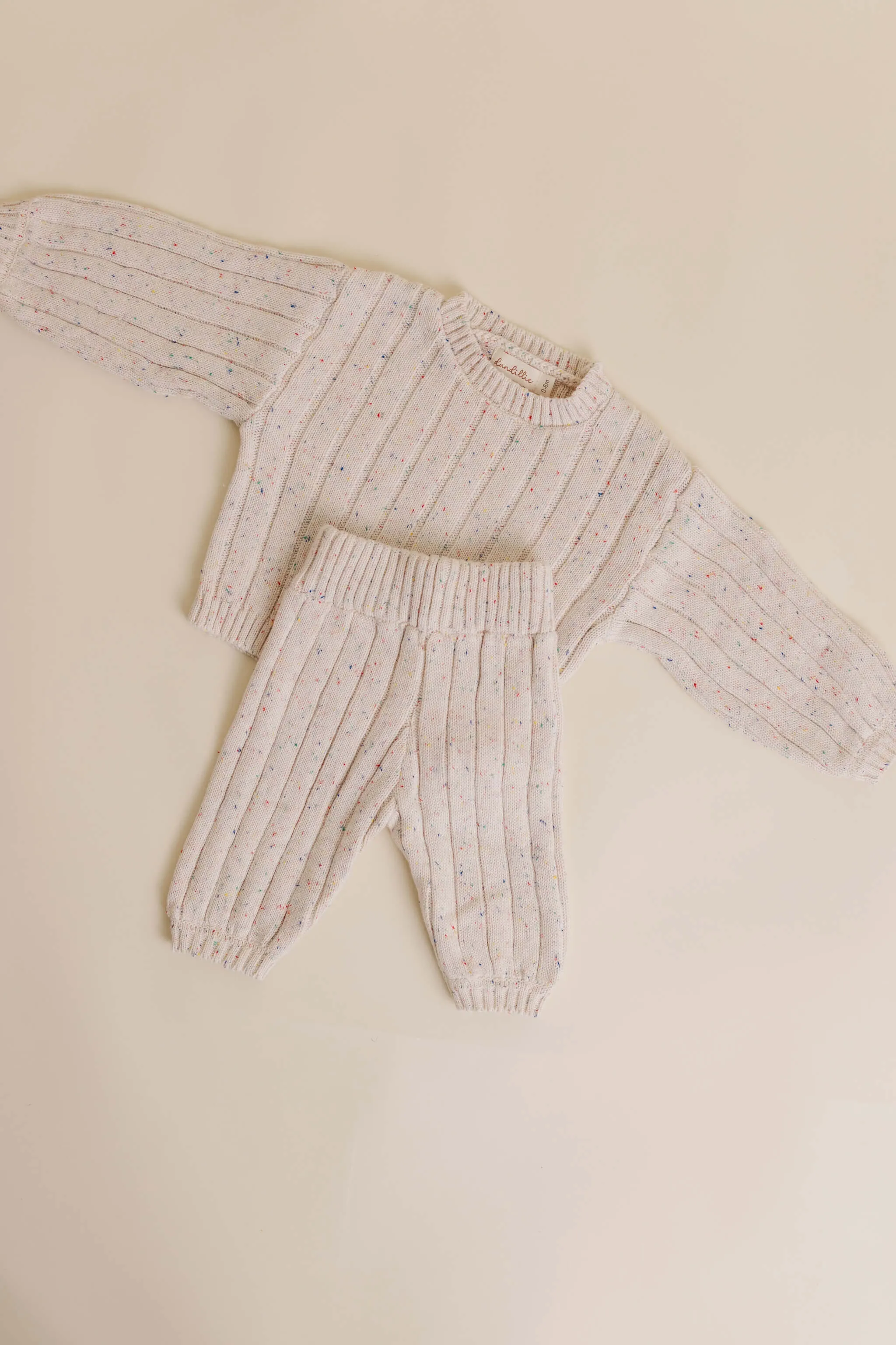 Sprinkle Knit Wide Ribbed Sweater - Oat