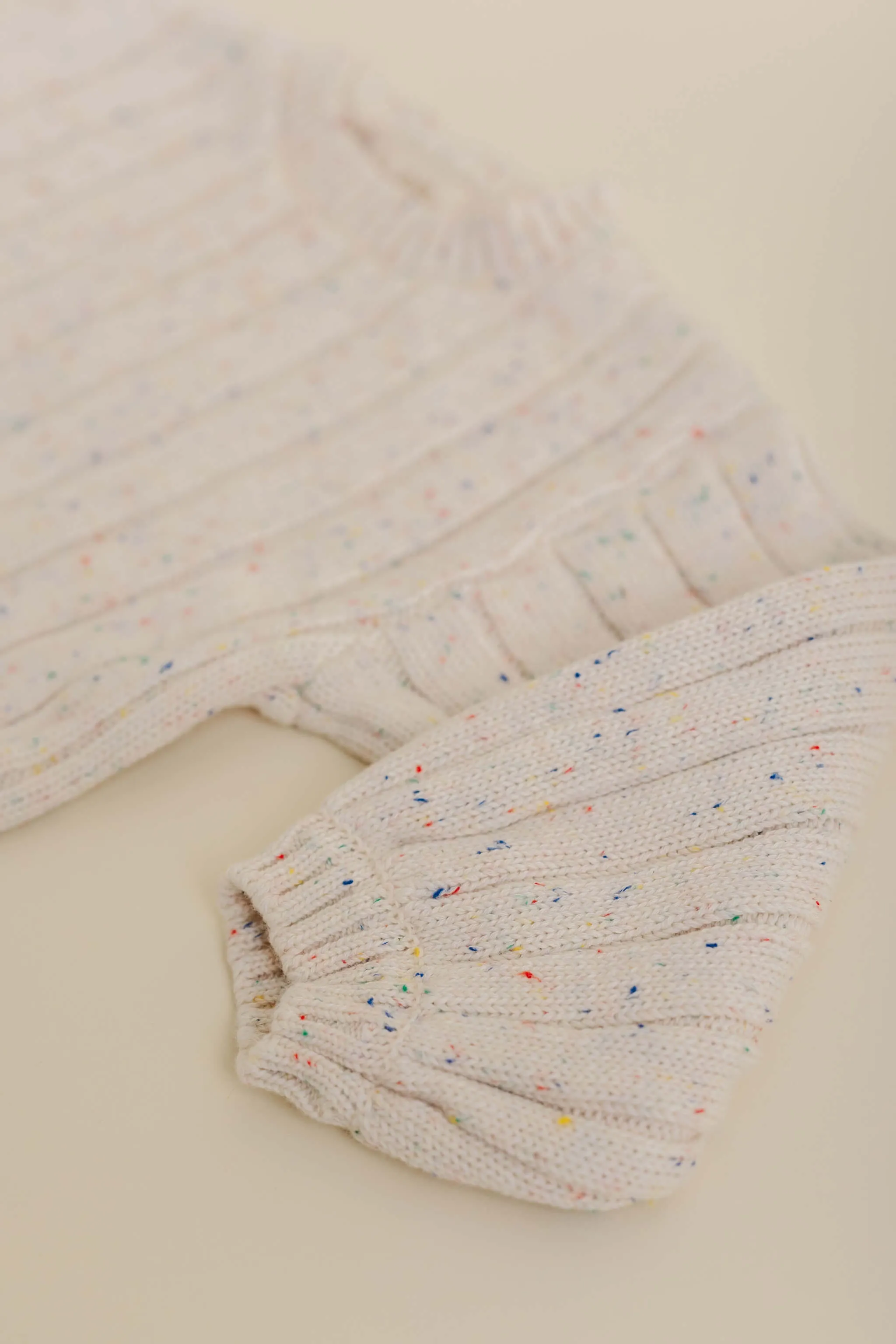 Sprinkle Knit Wide Ribbed Sweater - Oat