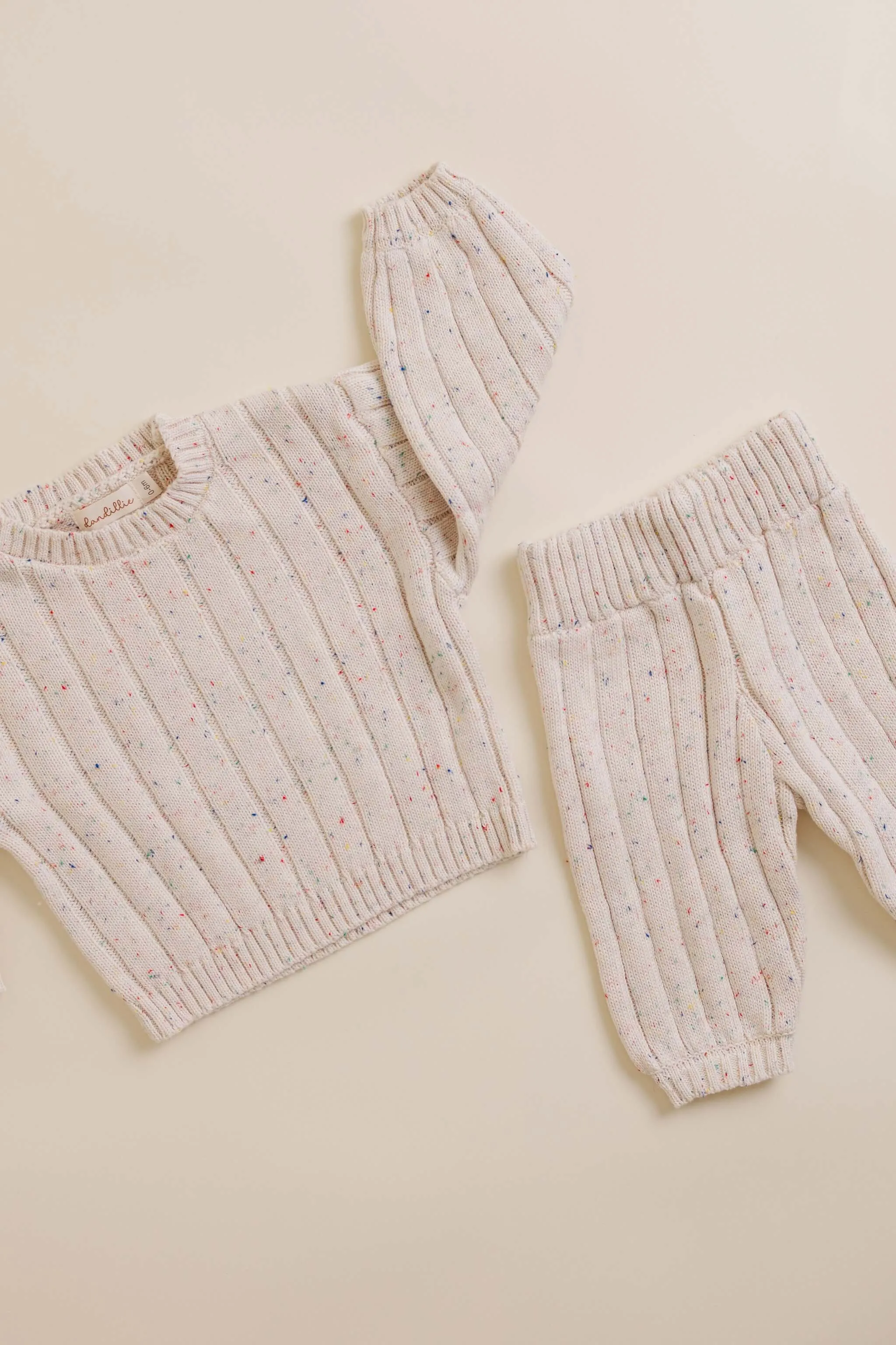 Sprinkle Knit Wide Ribbed Sweater - Oat
