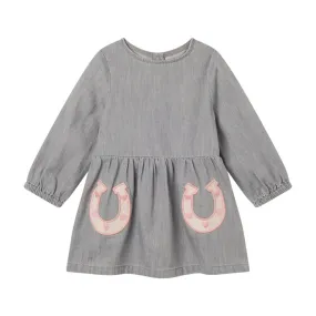 Stella McCartney Kids Horse Appliqué Chambray Dress