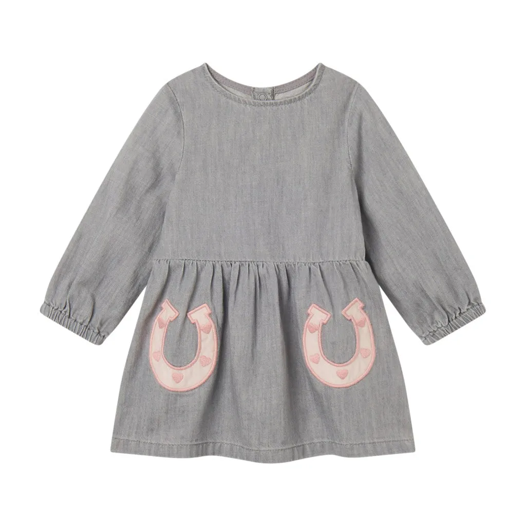 Stella McCartney Kids Horse Appliqué Chambray Dress