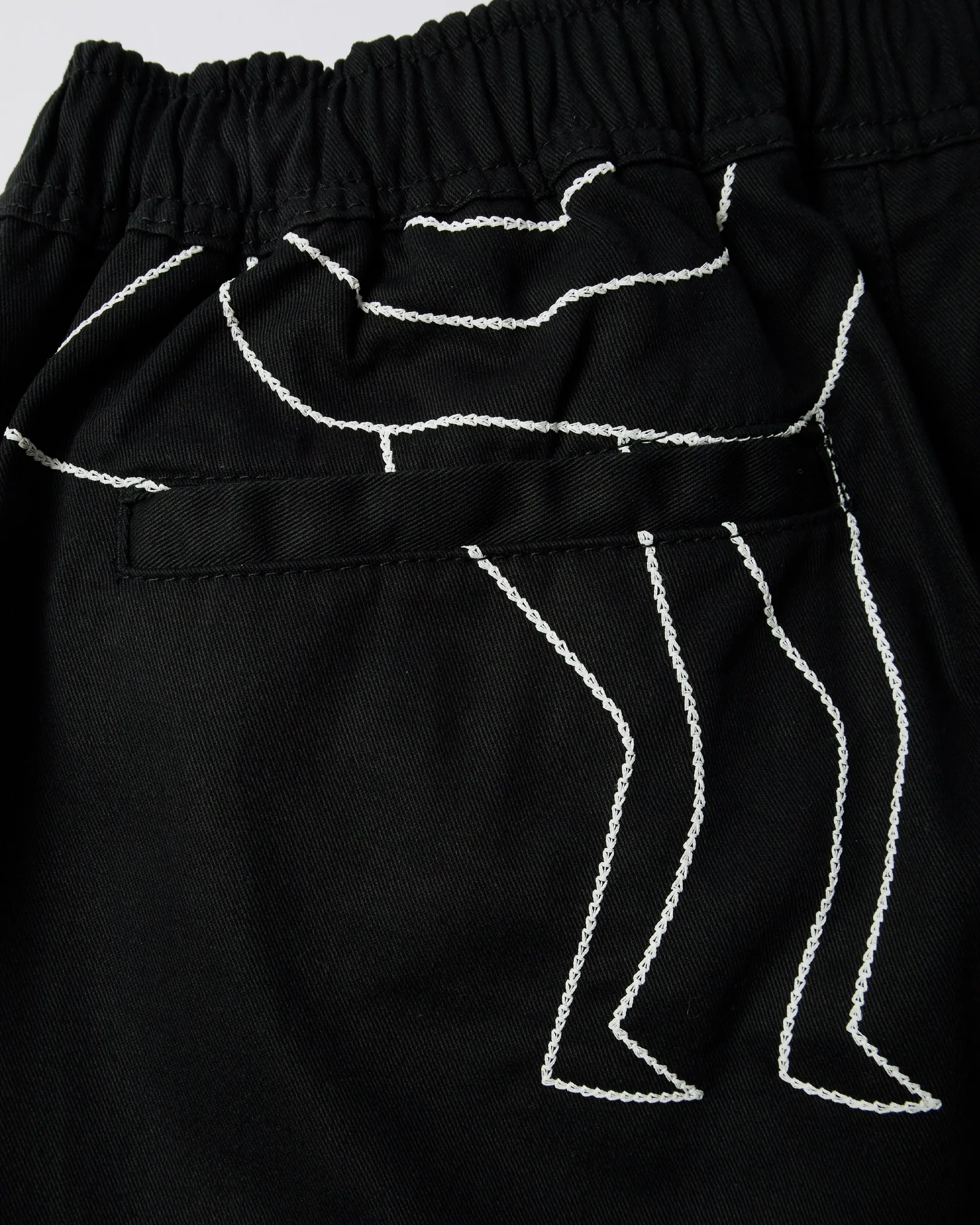 Stitched up duck pants - Black/White