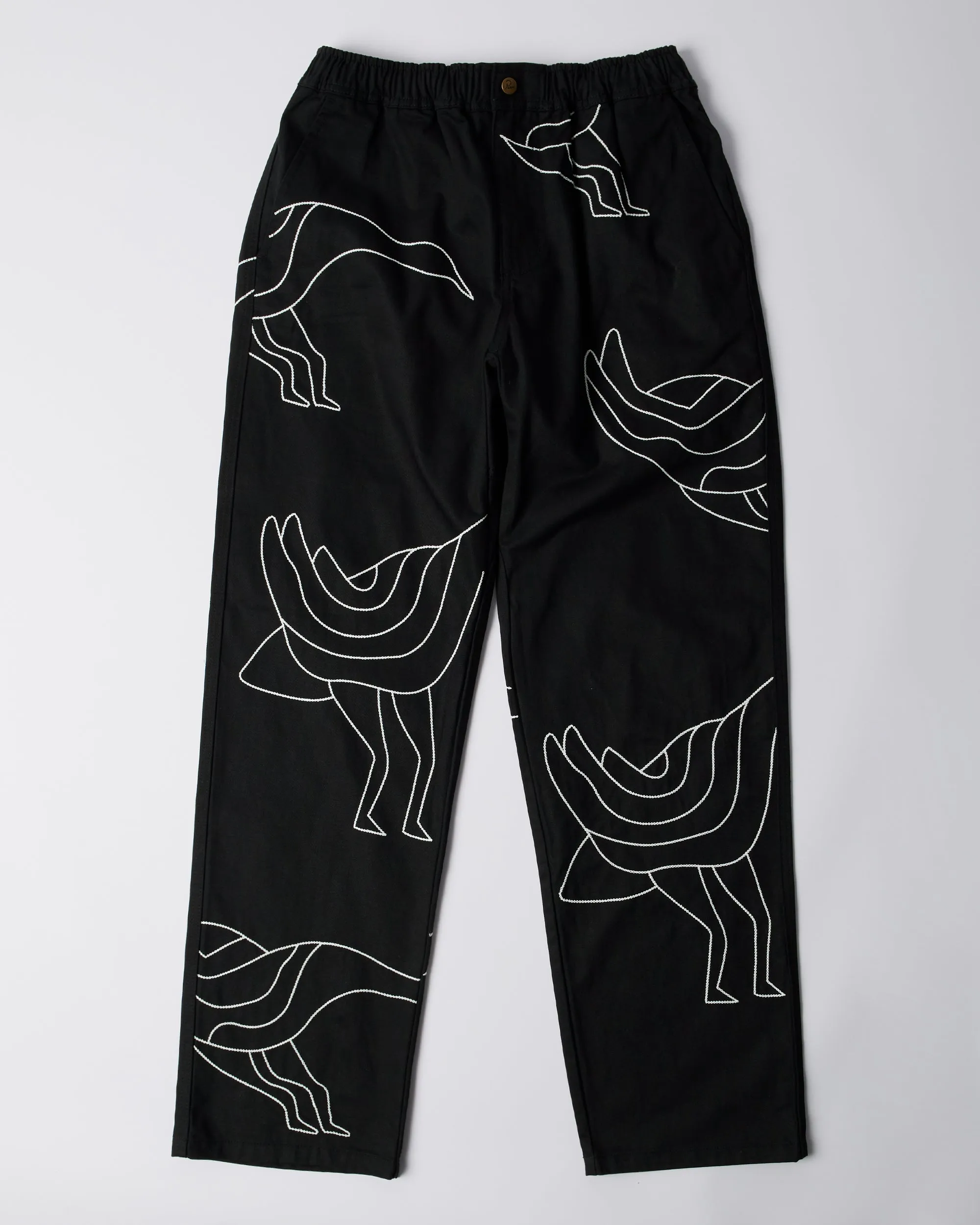 Stitched up duck pants - Black/White