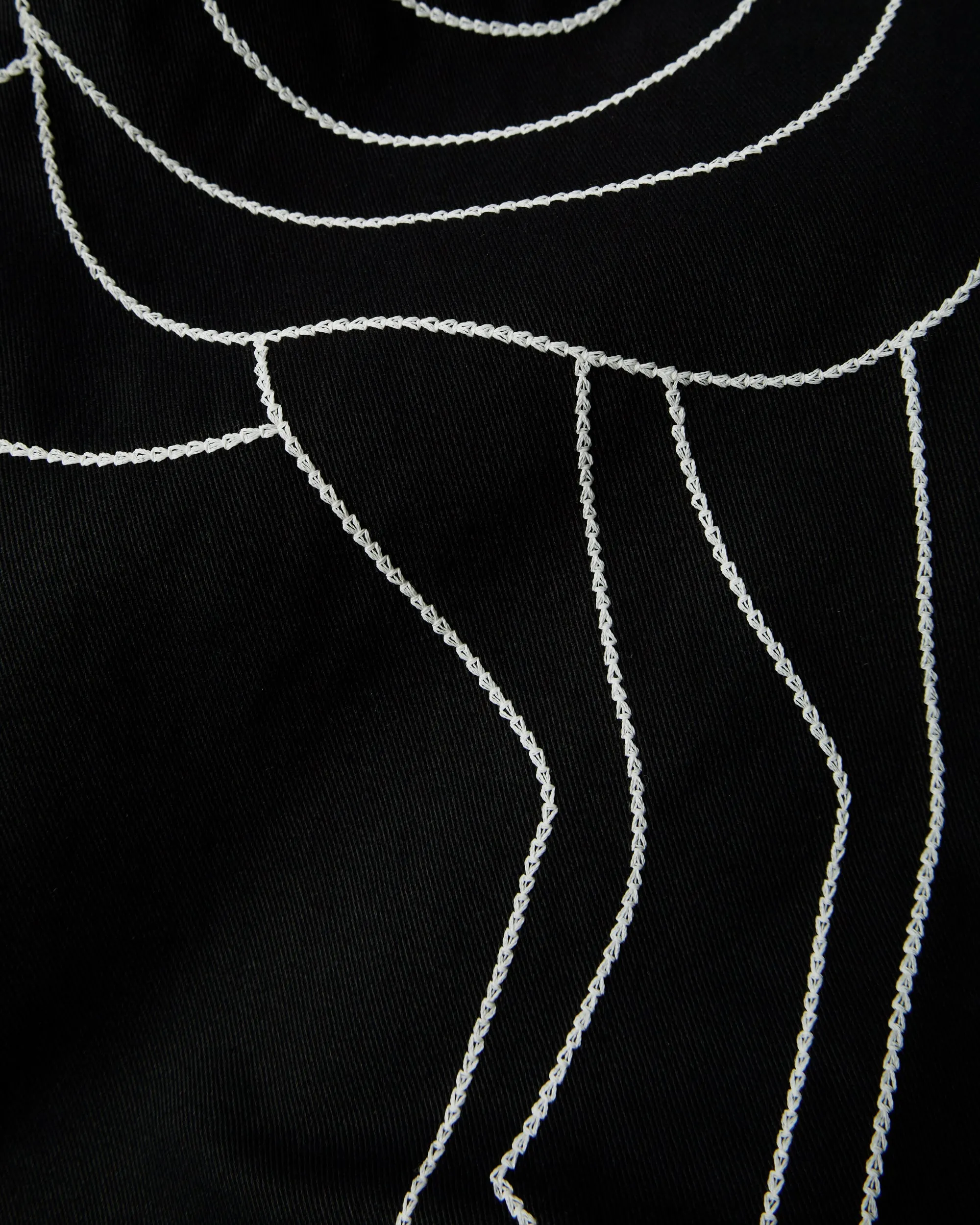 Stitched up duck pants - Black/White