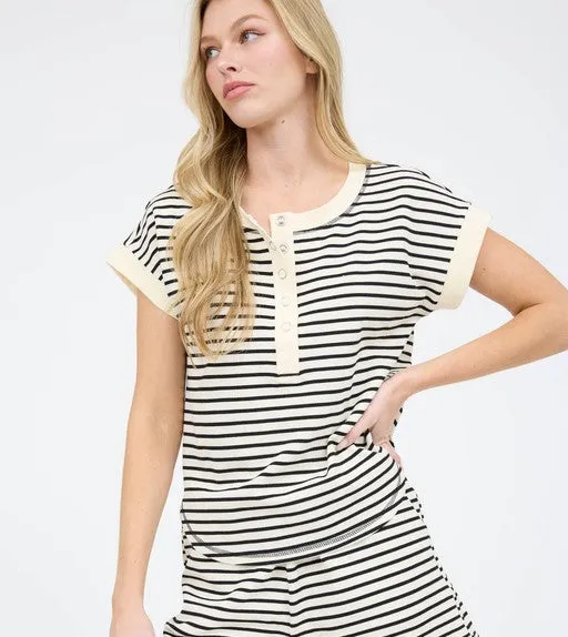 Striped Black Top