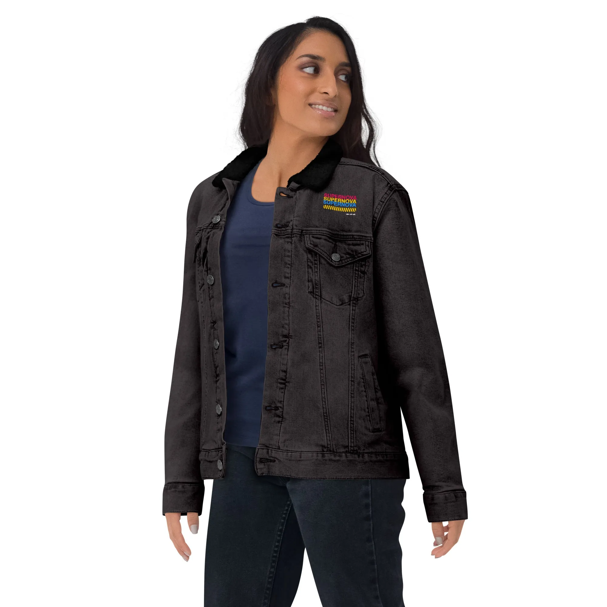 SUPERNOVA Unisex Denim Sherpa Jacket
