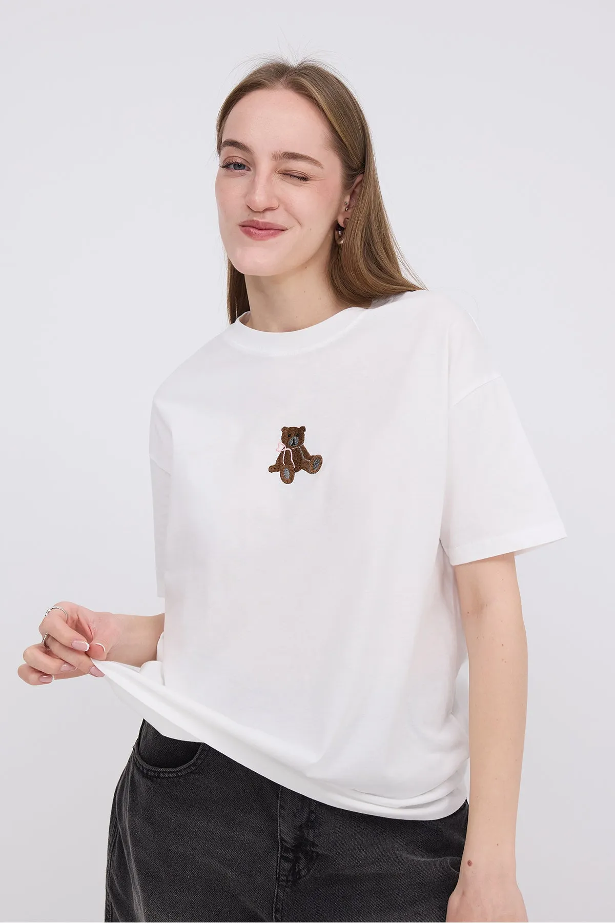 Teddy Bear Printed Thick T-shirt