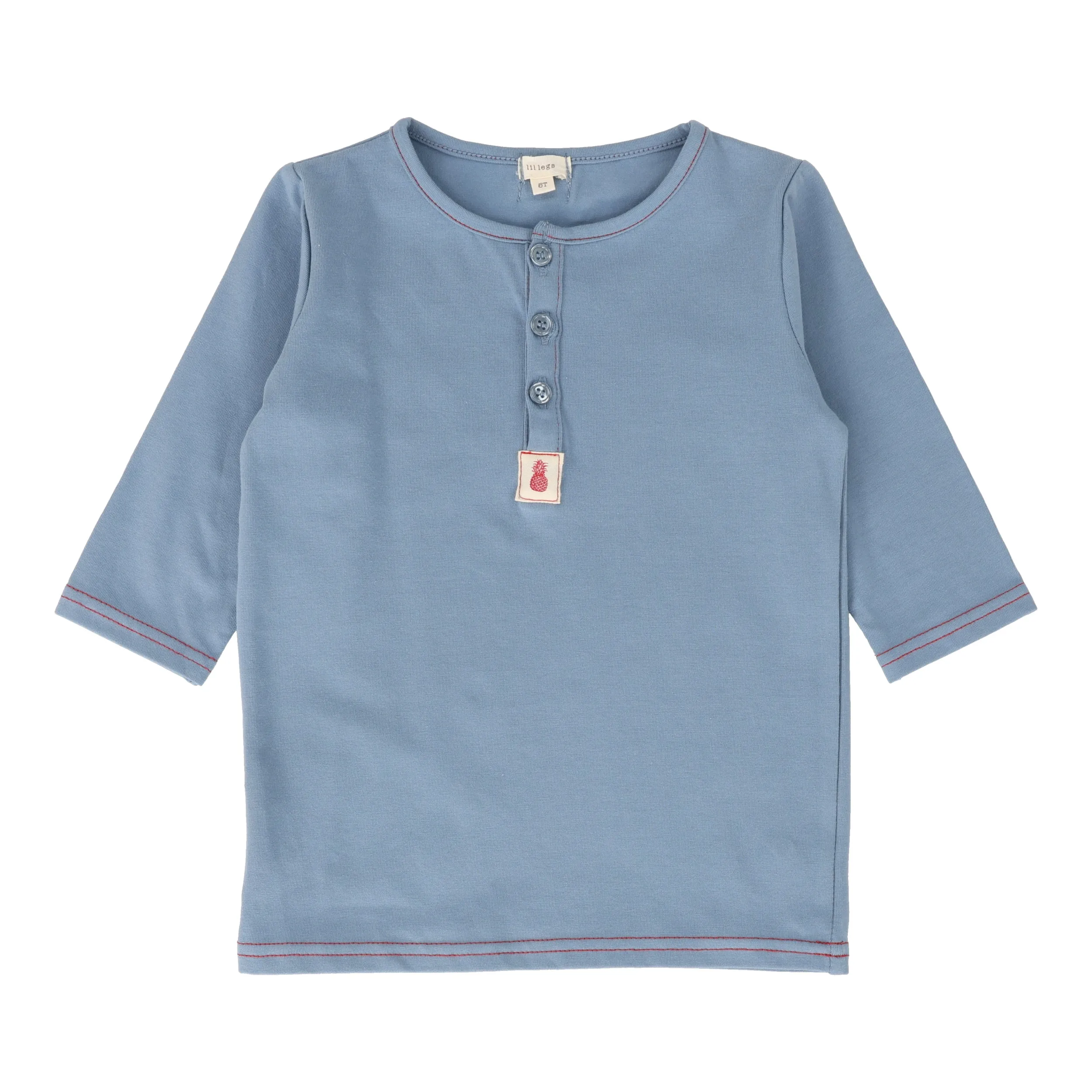 tee 3/4 henley - blue