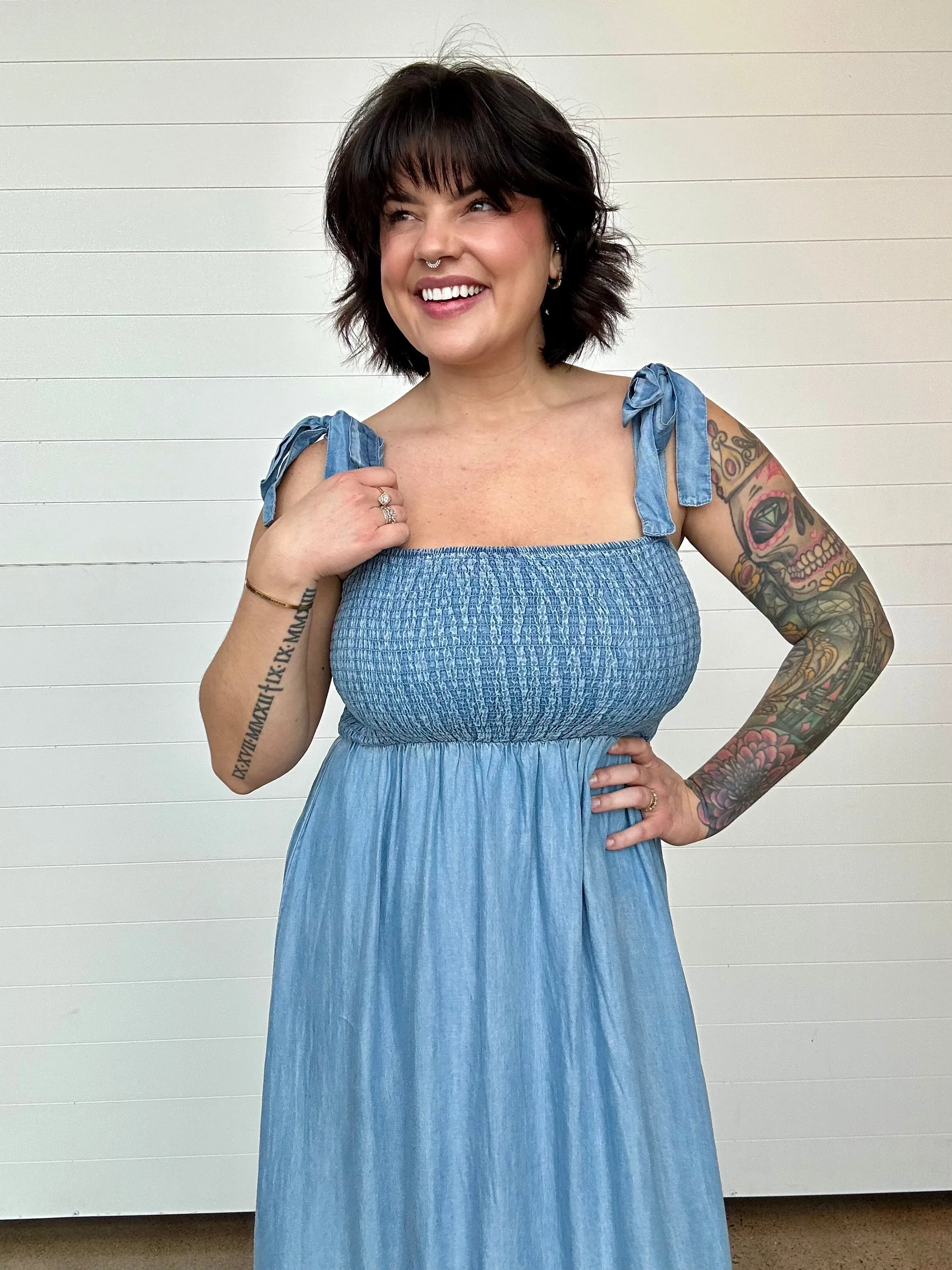 The Maria Chambray Midi Dress