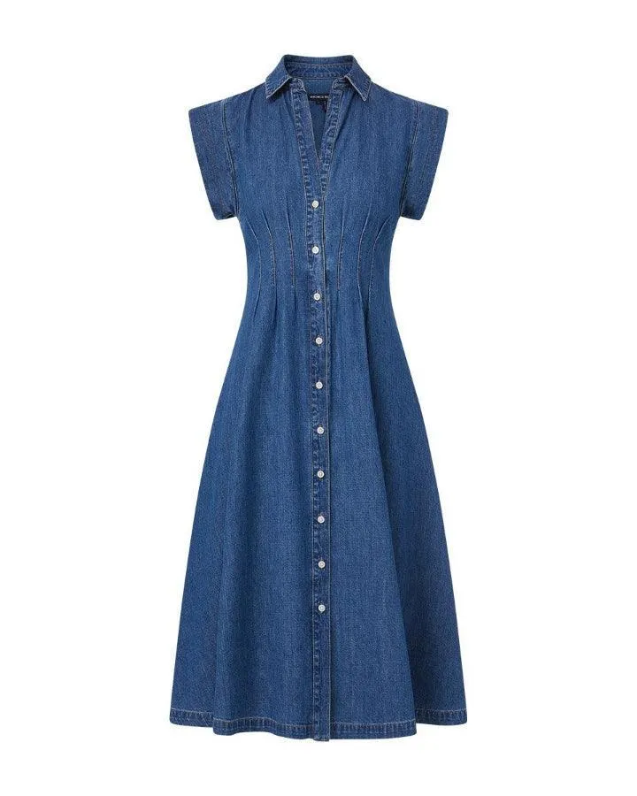 Veronica Beard Ruben Cotton Chambray Dress