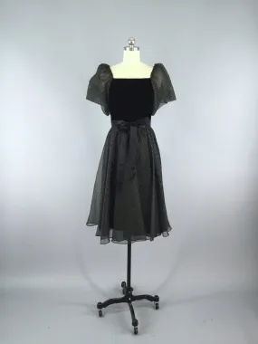 Vintage 80sDress / Polka Dot Chiffon