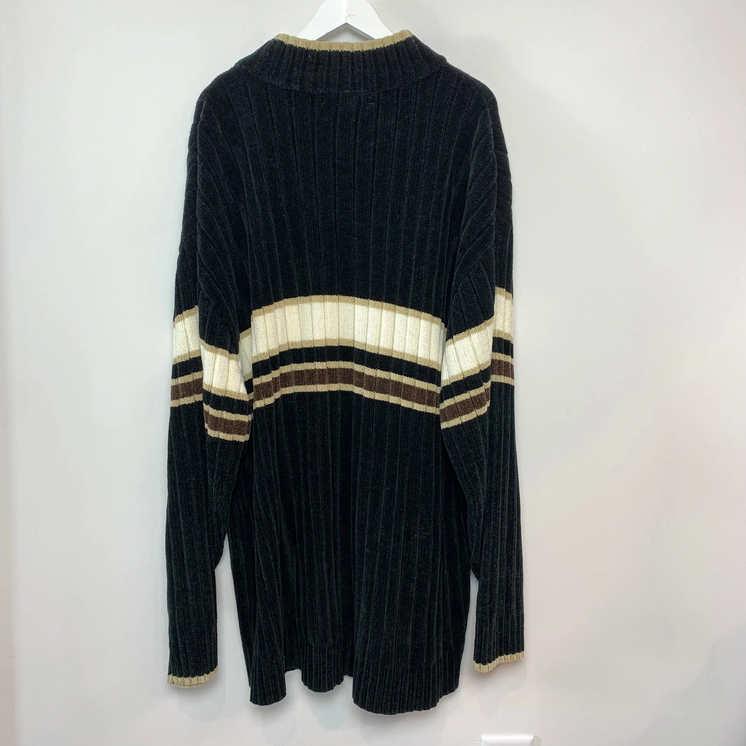 Vintage 90s Sean John Mock Neck Sweater with Single Stripe XXXL