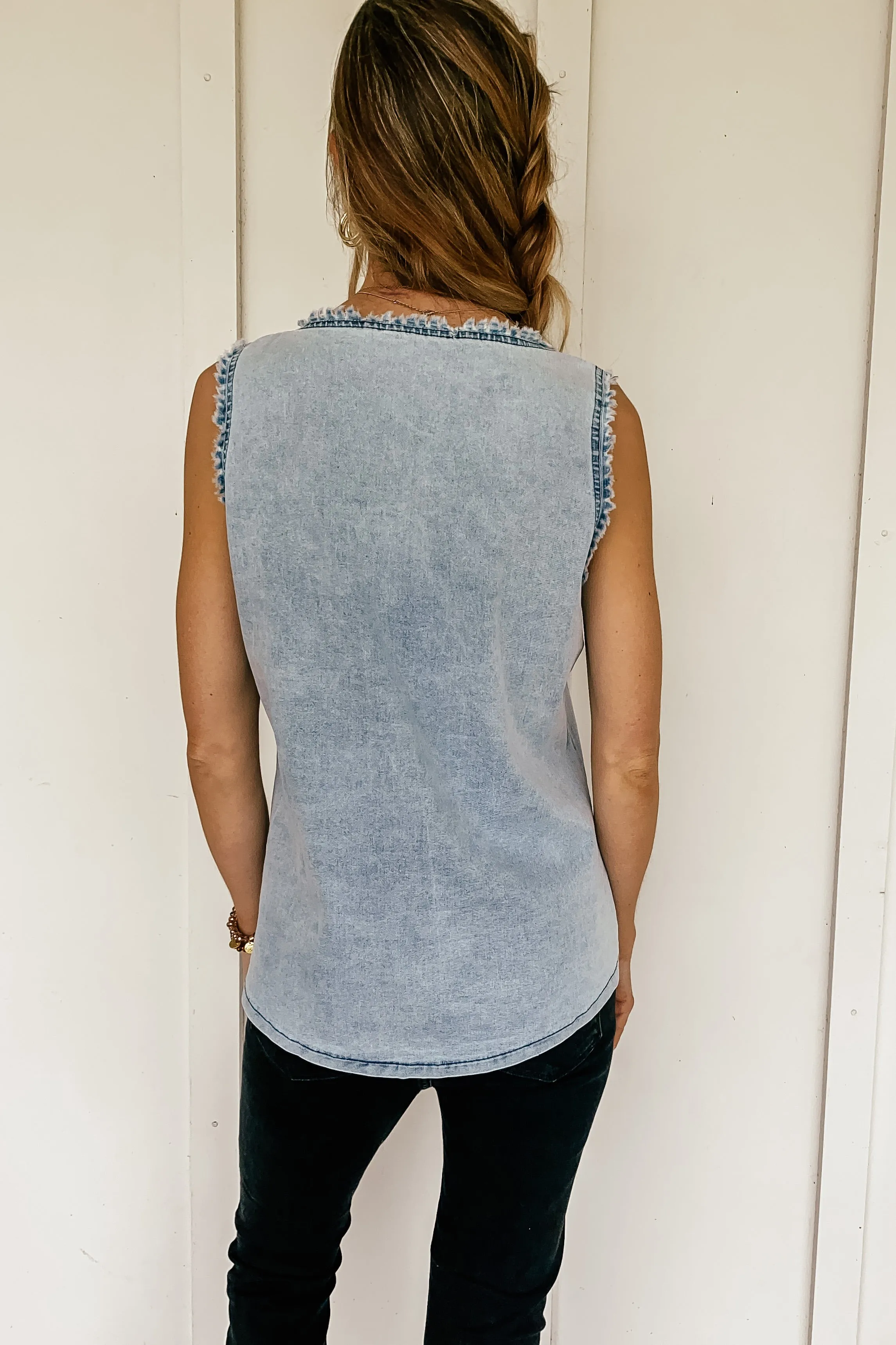 Vintage Washed Chambray Tank